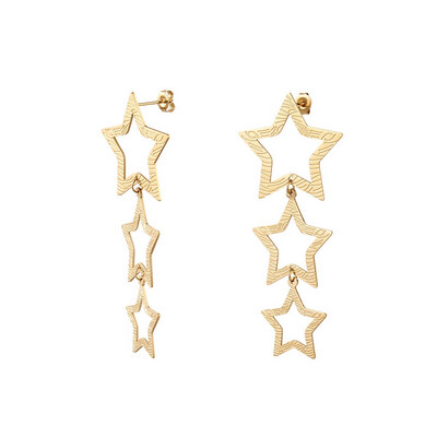 Las Lunas Earrings Stars - Gold & Zilver