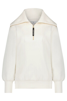 House Of Gravity Oversized Zip Sweater - Marble White