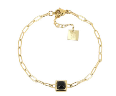 Zag Bijoux Bracelet Ruy Onyx Noir - Gold