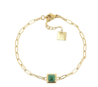 Zag Bijoux Bracelet Ruy Malachite - Gold