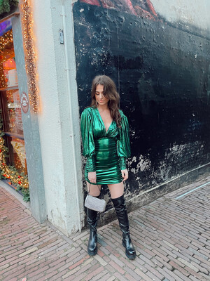 Las Lunas Dress Kylie Metallic - Green