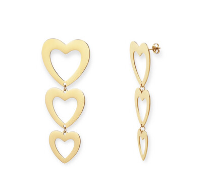 Las Lunas Earrings Hearts - Gold/Silver
