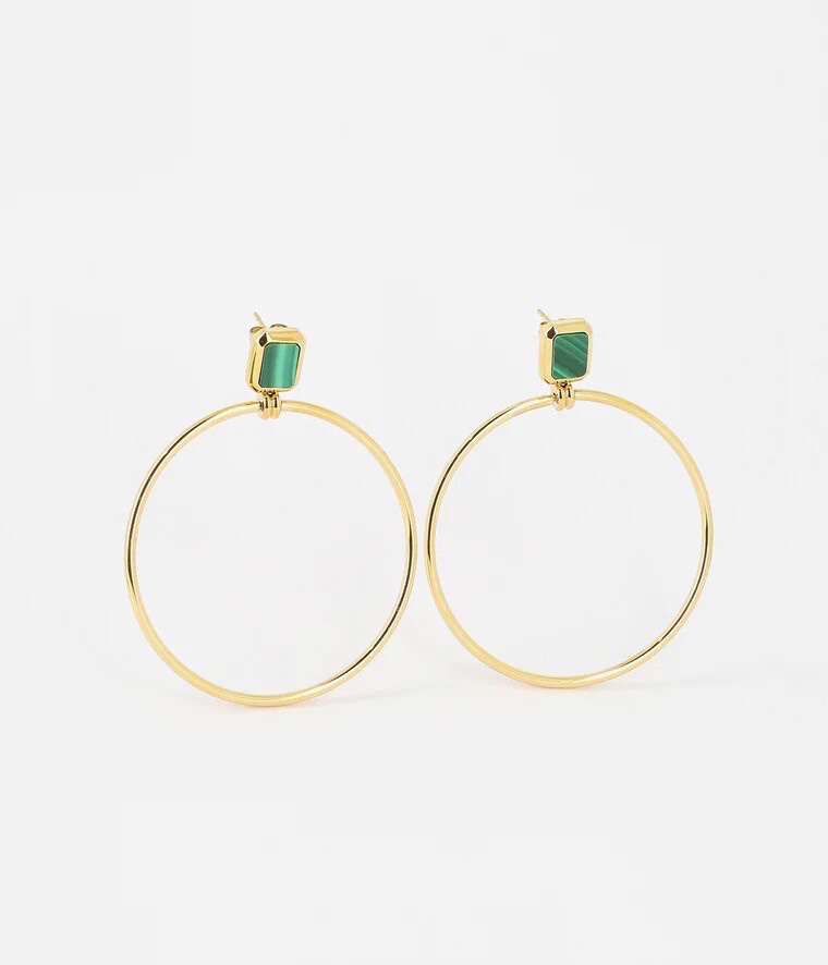 Zag Bijoux Earrings Omonia Green - Gold