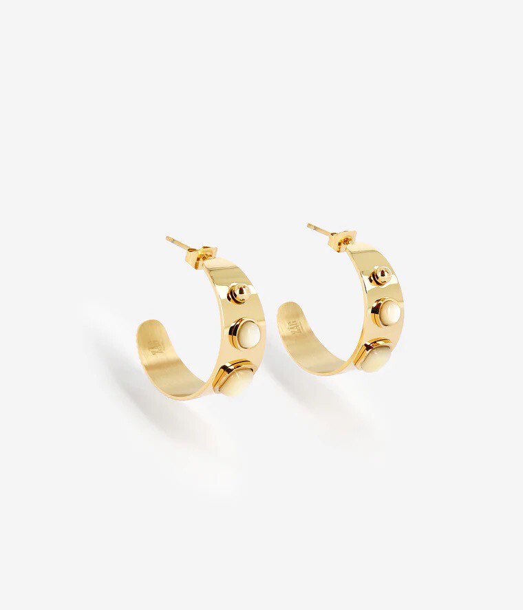 Zag Bijoux Earrings Cleo - Gold/White