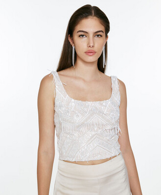 Access Milaan Top Fringe - Off White