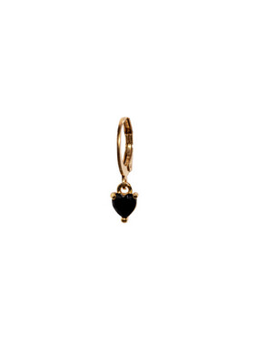 2 The Moon And Back Earring Heart - Black