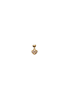 2 The Moon And Back Earring Mini Heart - Gold