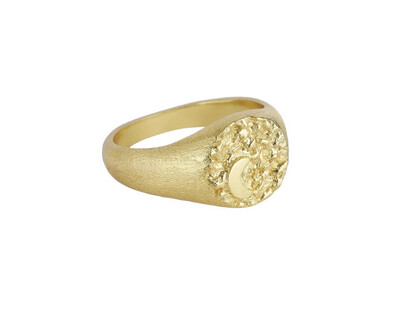Pure By Nat Ring With Moon - Gold