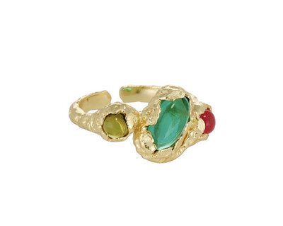 Pure By Nat Ring With Natural Stones - Gold