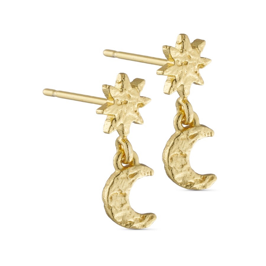 Pure By Nat Earrings with moon pendant