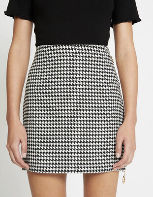 Silvian Heach Skirt Checked - Black/white