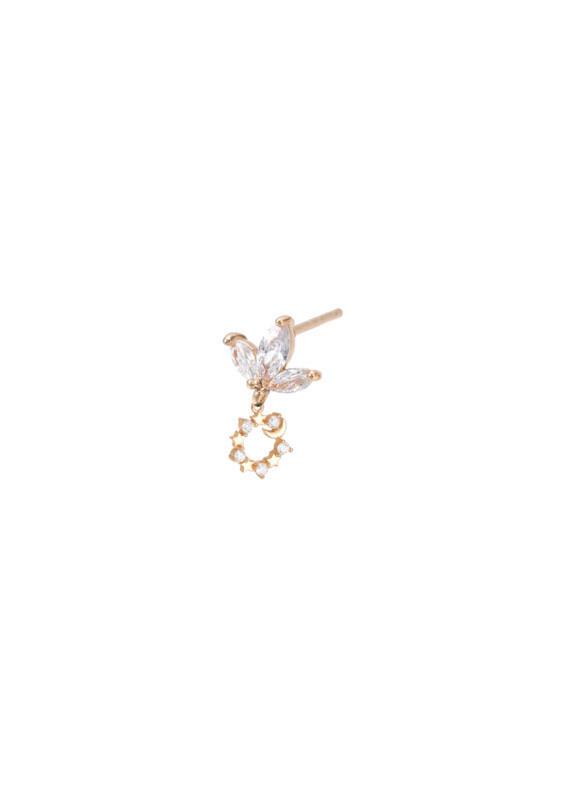 2 The Moon And Back - Earring Round Moon star - Gold