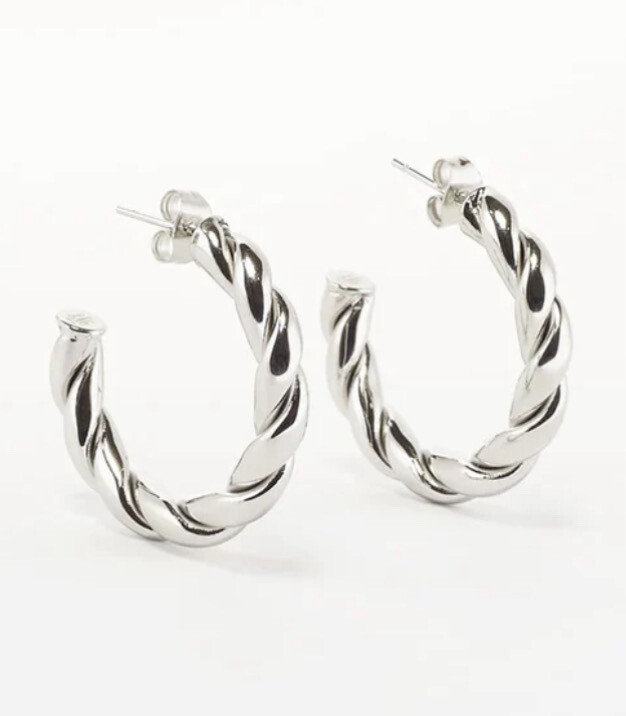 Zag Bijoux Earrings Torsade - Silver