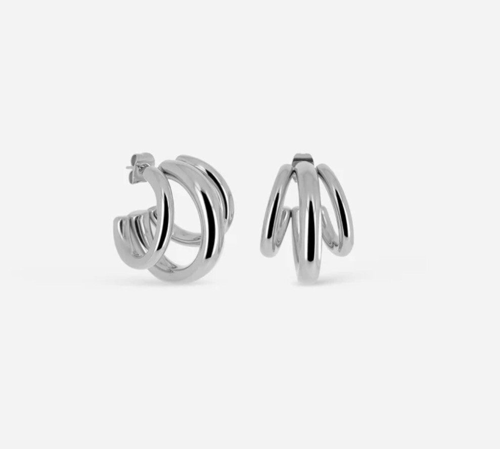 Zag Bijoux Earrings Trilogy - Silver