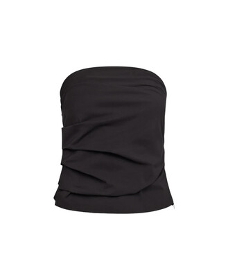 Co Couture Strapless Crisp Top - Black