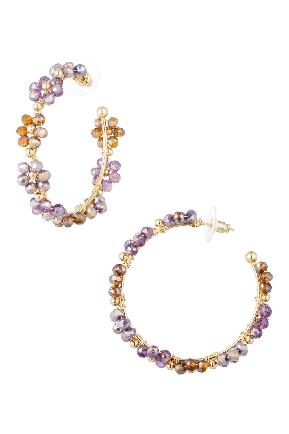 Las Lunas Earrings Flower - Purple