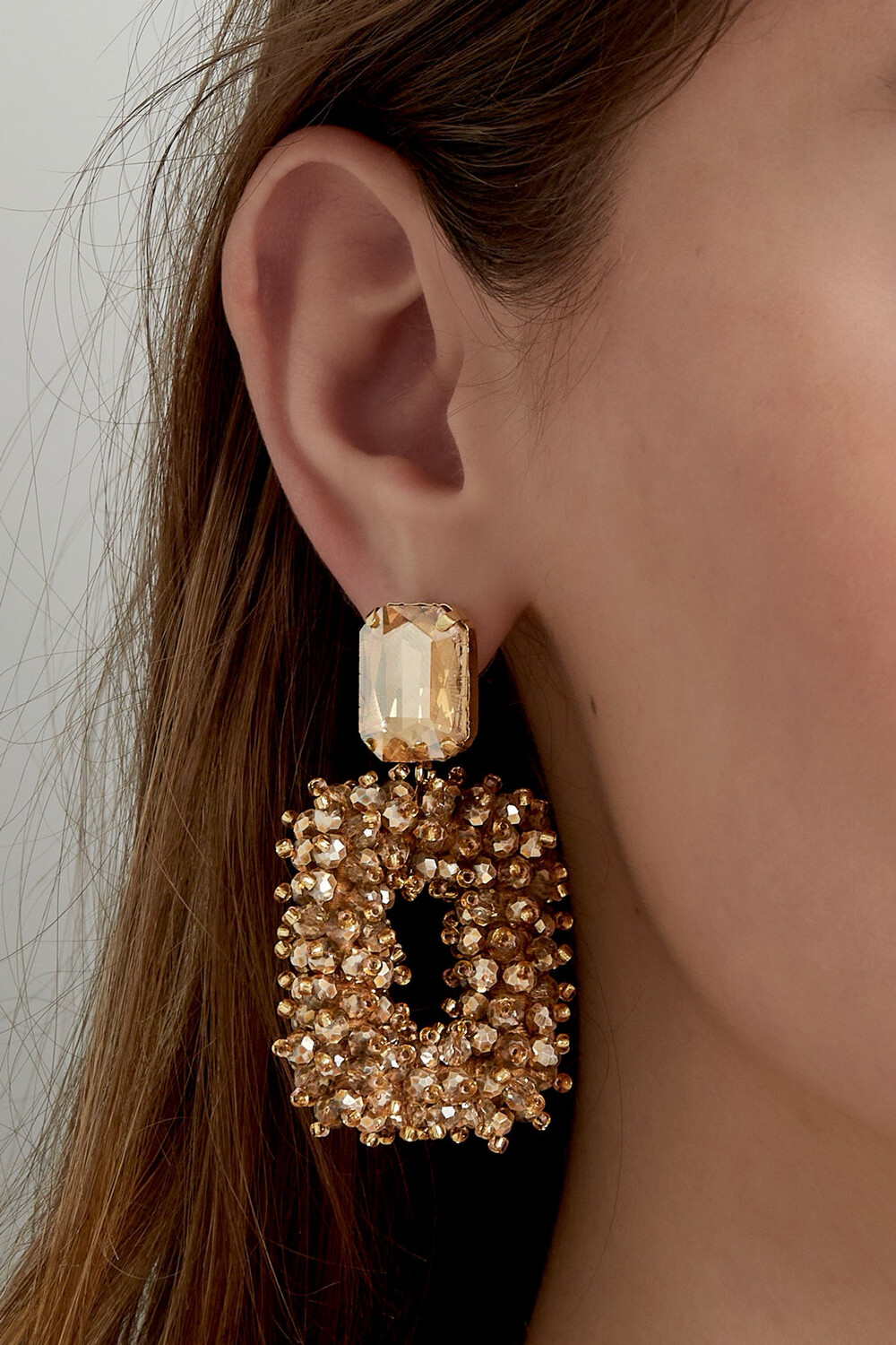 Las Lunas Earrings Glam - Beige