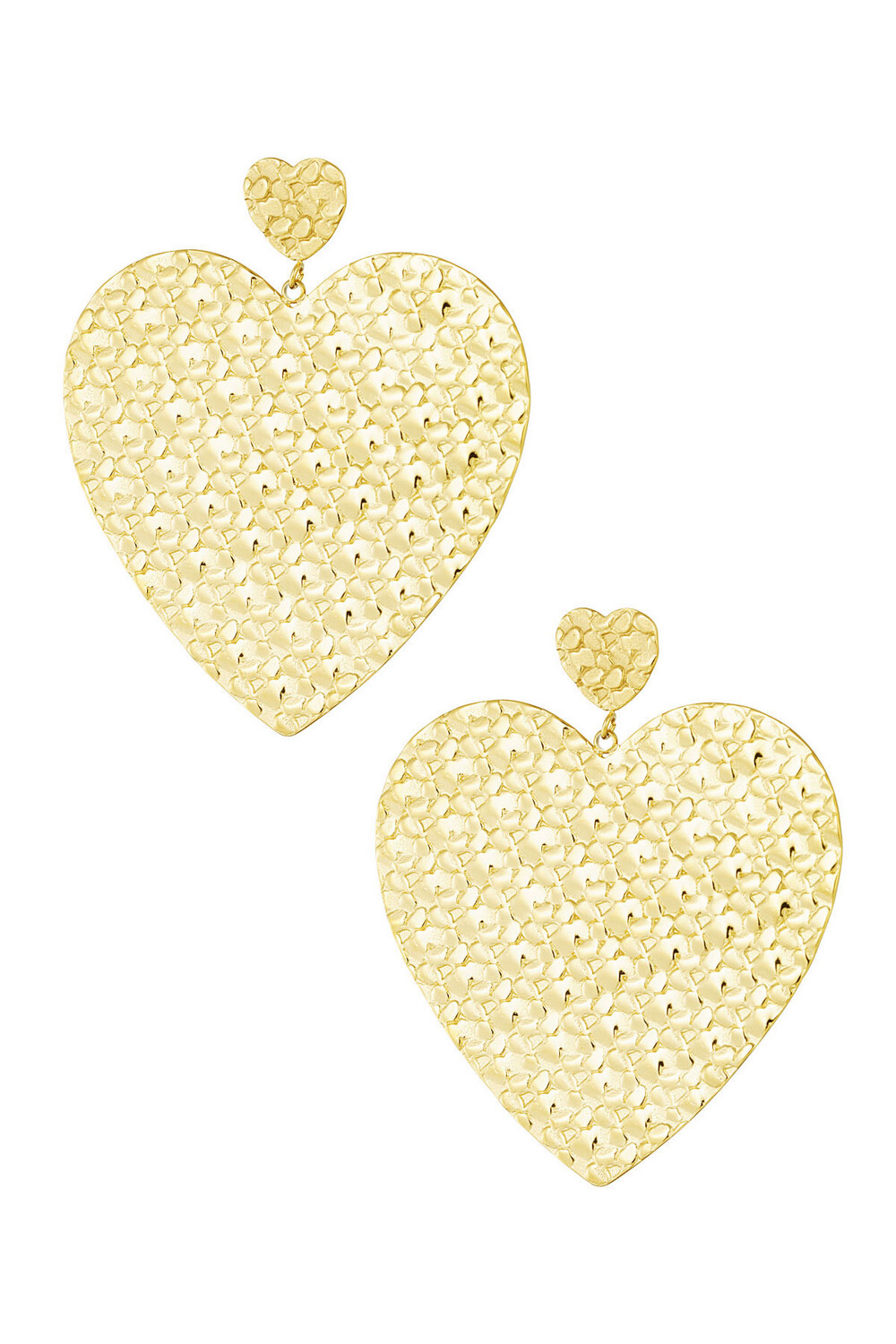 Las Lunas Earrings Big Heart - Gold