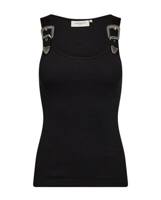 Copenhagen Muse Top With Buckles - Black