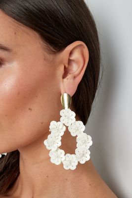 Earrings Flower - White