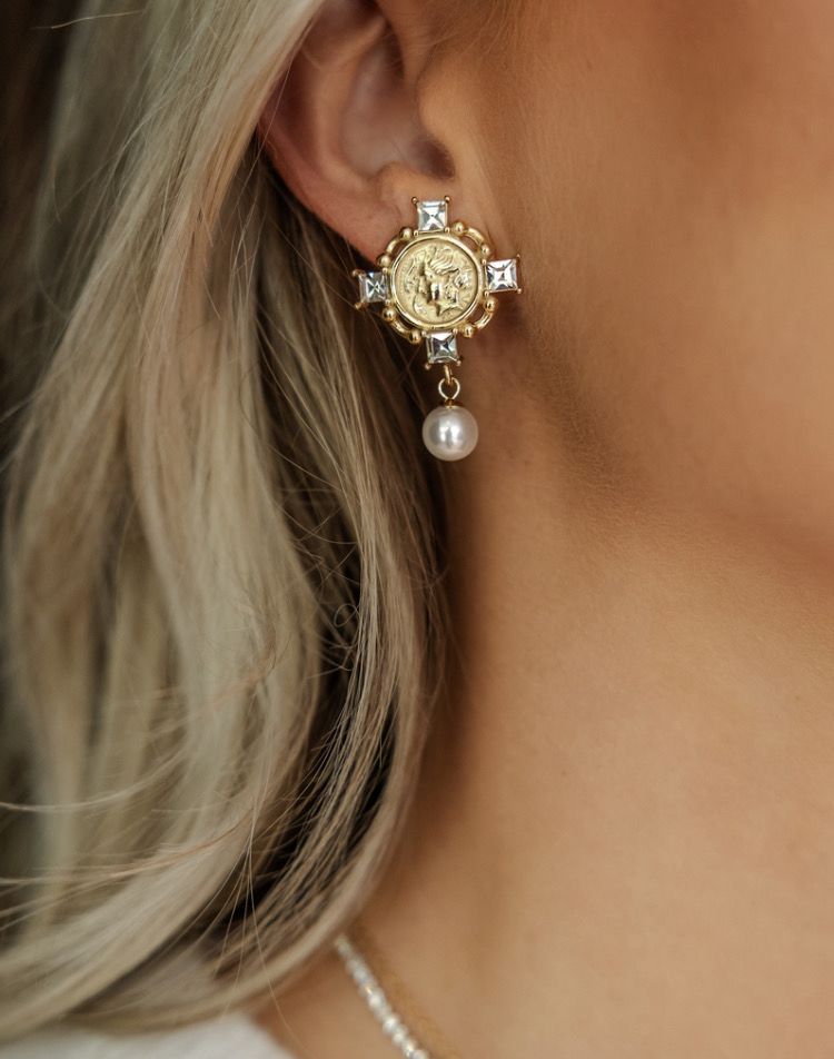 Rose &amp; Camellia Earrings Dazz - Gold