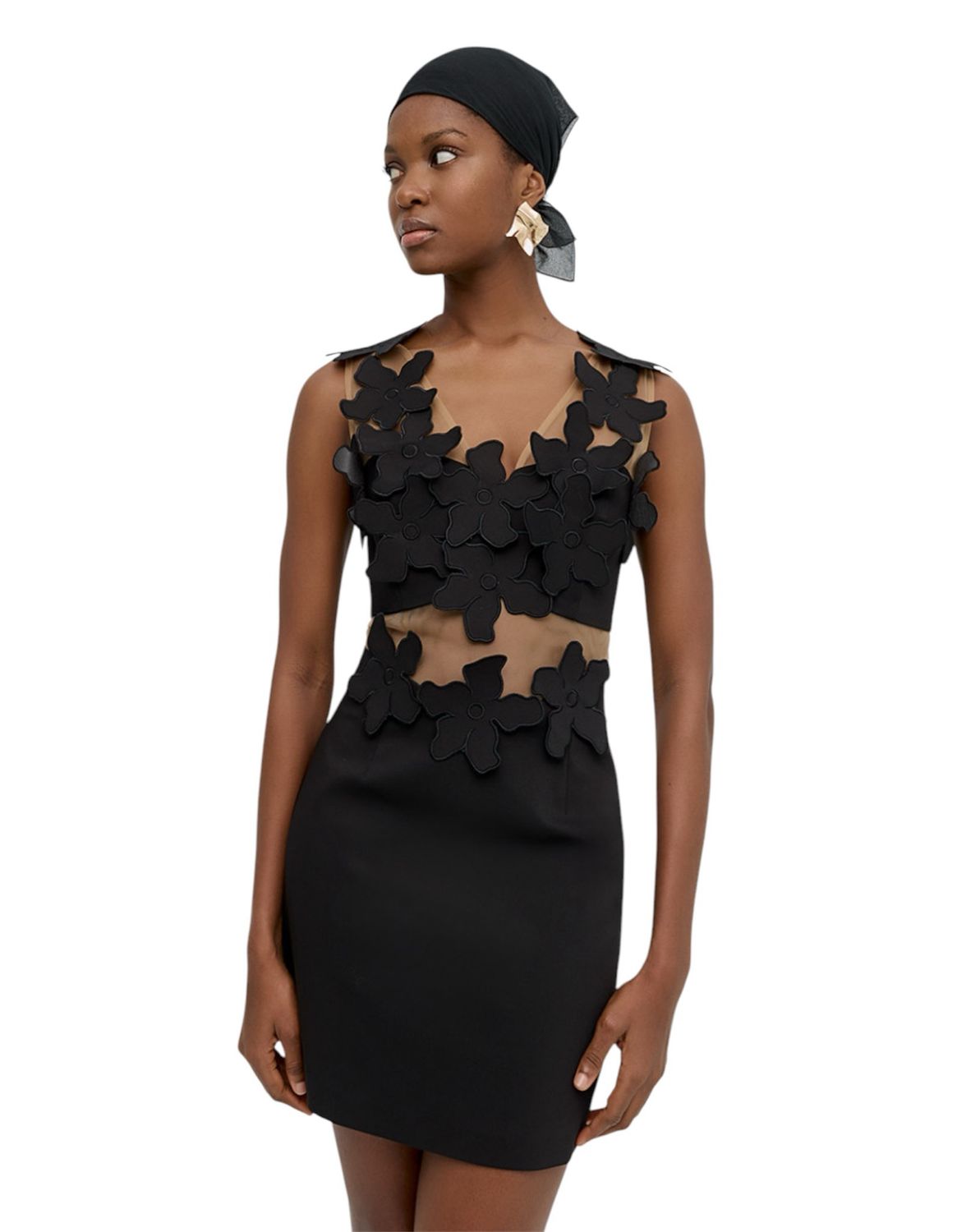 Access Mini Dress Flowers - Black