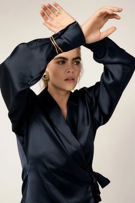 Viveh Wrap Blouse - Midnight Blue Viveh Wrap Blouse - Midnight Blue