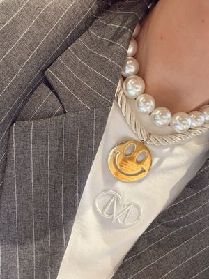 Chain Big Smiley - Beige