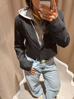 Access Short Blazer Jackie - Grey Black Access Short Blazer Jackie - Grey Black
