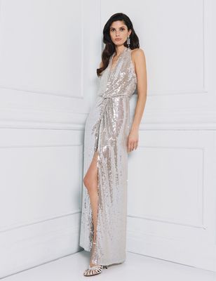 Access Maxi-Dress Sequin - Silver