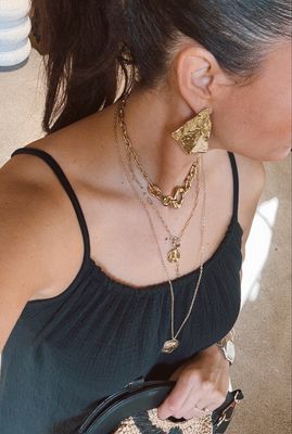 Rose &amp; Camellia Earrings Sculptural Gold Stud