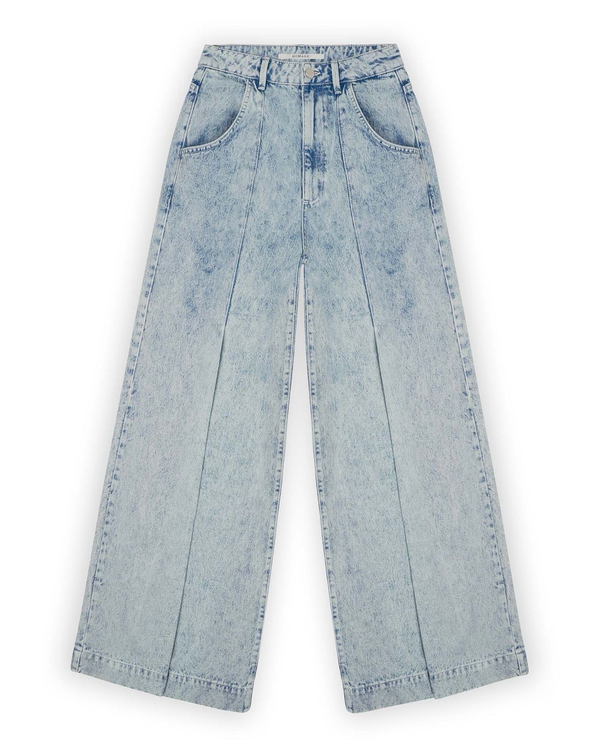 Homage Wide Leg Jeans With Pleat