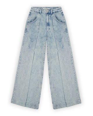 Homage Wide Leg Jeans With Pleat