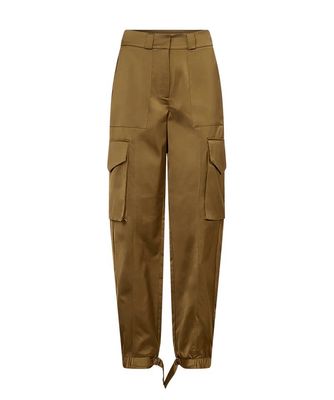 Copenhagen Muse Cmtino - High waisted Pants in Khaki Green