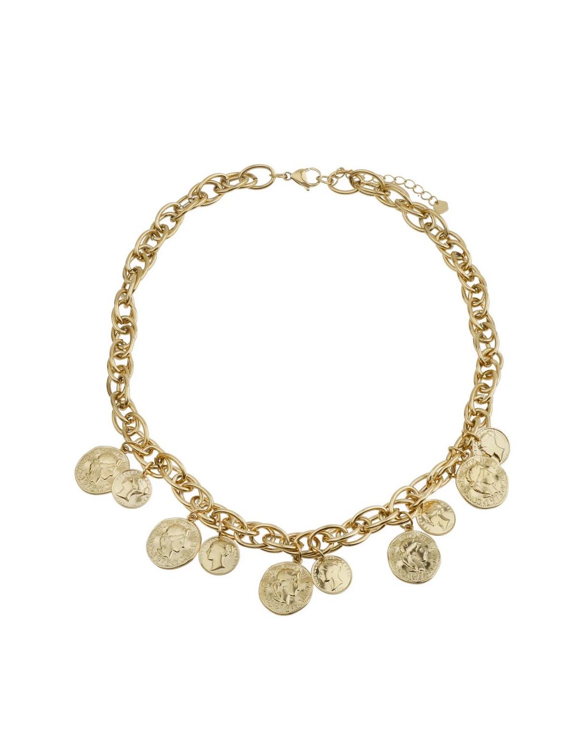 Rose &amp; Camelia Chain Coin - Gold
