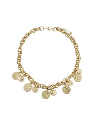 Rose &amp; Camelia Chain Coin - Gold