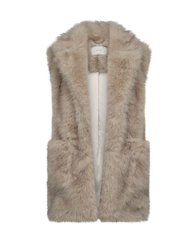 Copenhagen Muse Cmplushy - Faux fur Waistcoat in Beige