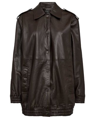 Copenhagen Muse - Oversized Leather Jacket Brown