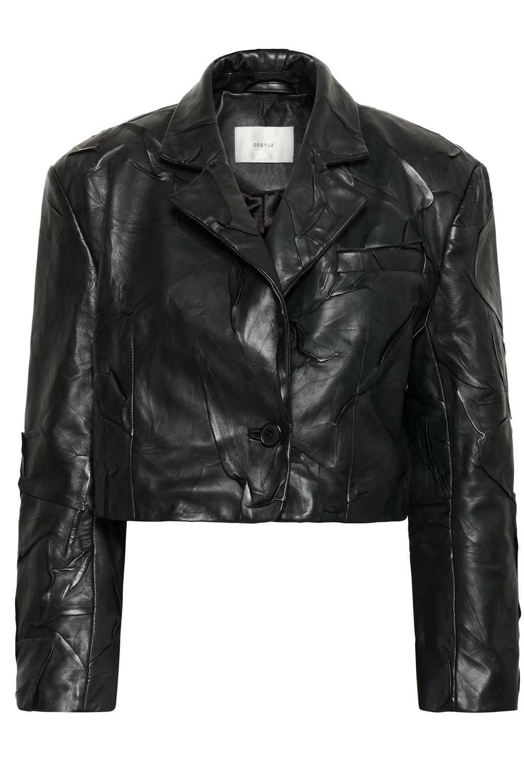 Gestuz GZmadisan Leren blazer - Black Gestuz GZmadisan Leren blazer - Black