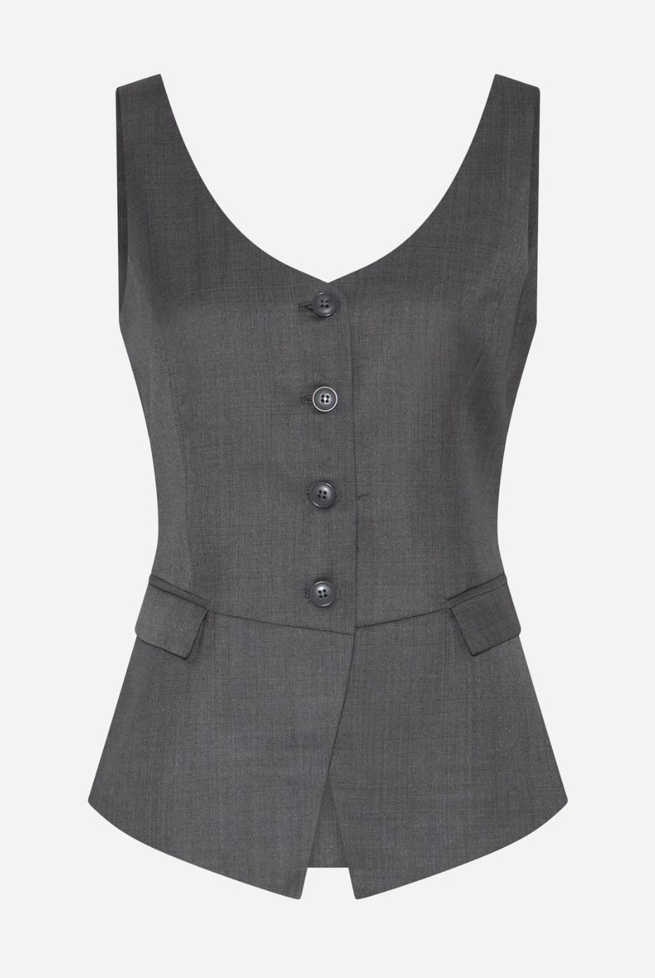 Bruuns Bazaar WaterlilyBBBeatus Waistcoat - Grey Melange