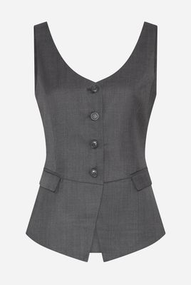 Bruuns Bazaar WaterlilyBBBeatus Waistcoat - Grey Melange
