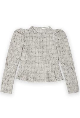 Homage Top Tweed Peplum - Off White