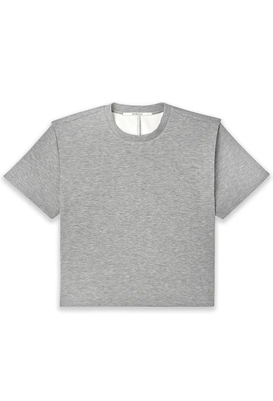 Homage Top With Shoulder Detail - Grey Melange
