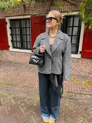 Access Wide-Leg Denim Pants