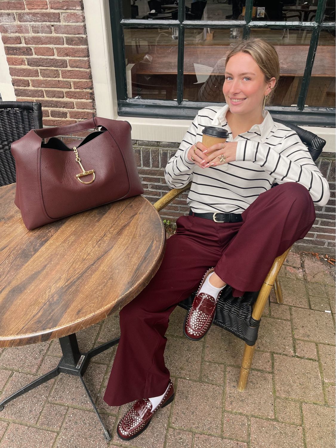 Copenhagen Muse Polo With Stripes In Black And White