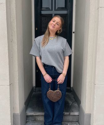 Homage Top With Shoulder Detail - Grey Melange