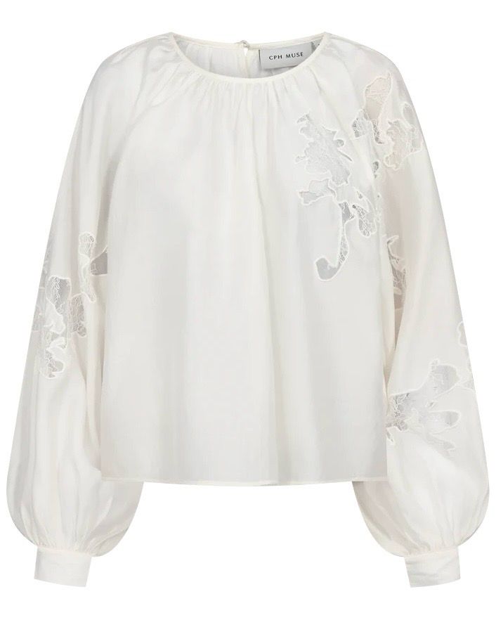 Copenhagen Muse CMMolly Blouse Voluminous Sleeves - Off White