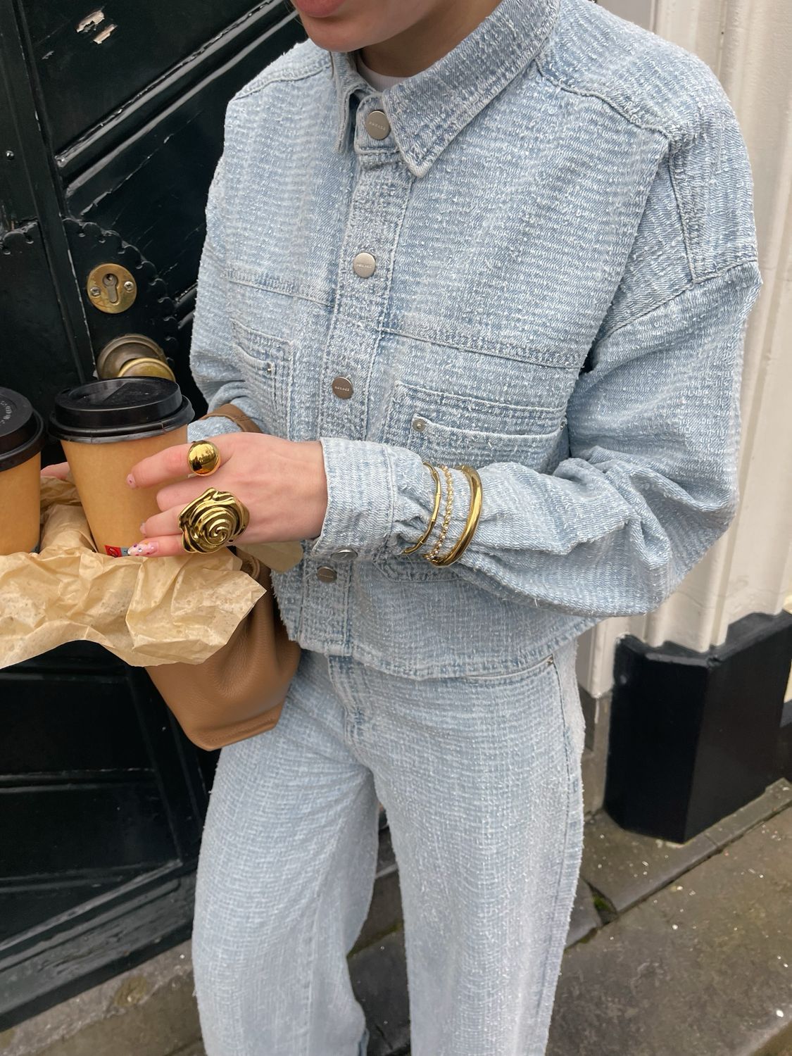 Homage Oversized Denim Jacket  - clear blue