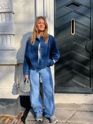 Alix Bomber Clean Stripe - Night Blue