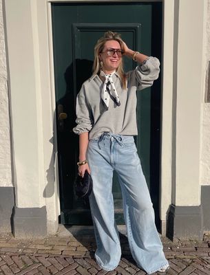 Homage Jeans Wide Leg With Cord - Blue